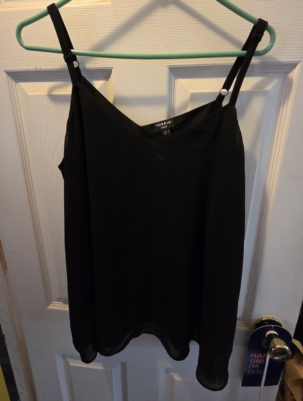 torrid Black V-Neck Adjustable-Strap Camisole